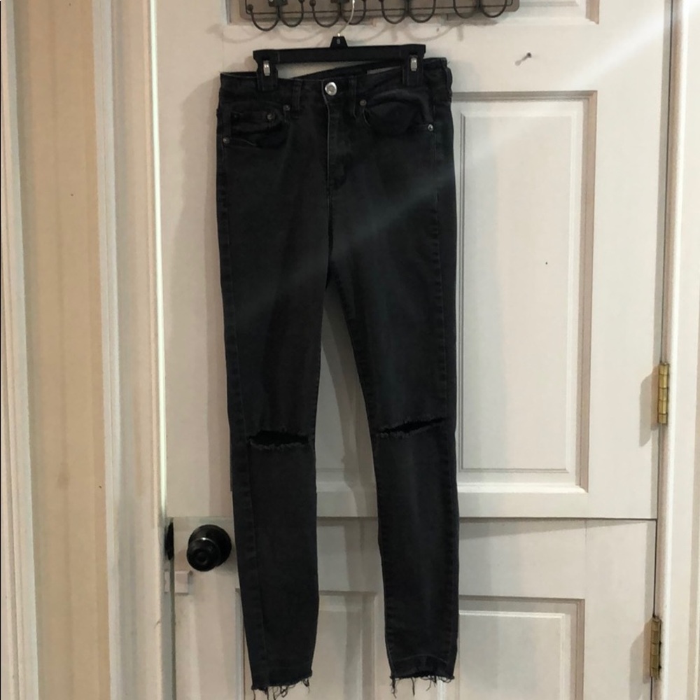 Black high-waisted jeggings